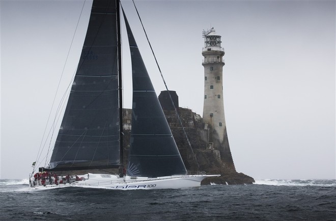 The last image of Rambler before her capsize reaching back from Fastnet Rock - Rolex Fastnet Race 2011 ©  Rolex/Daniel Forster http://www.regattanews.com